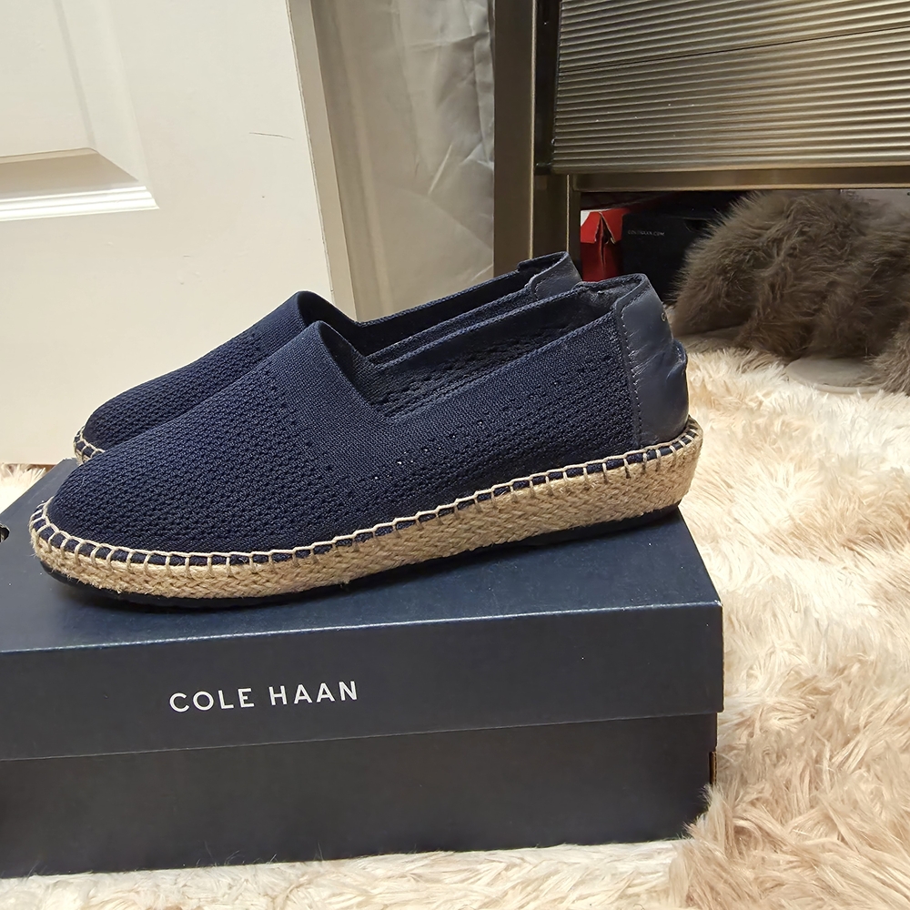 Cole Haan Navy Espadrille Slip-Ons